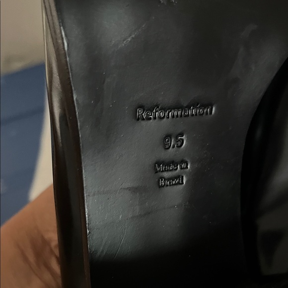 Reformation Noah Black PatenHeeled Loafers - Picture 9 of 11